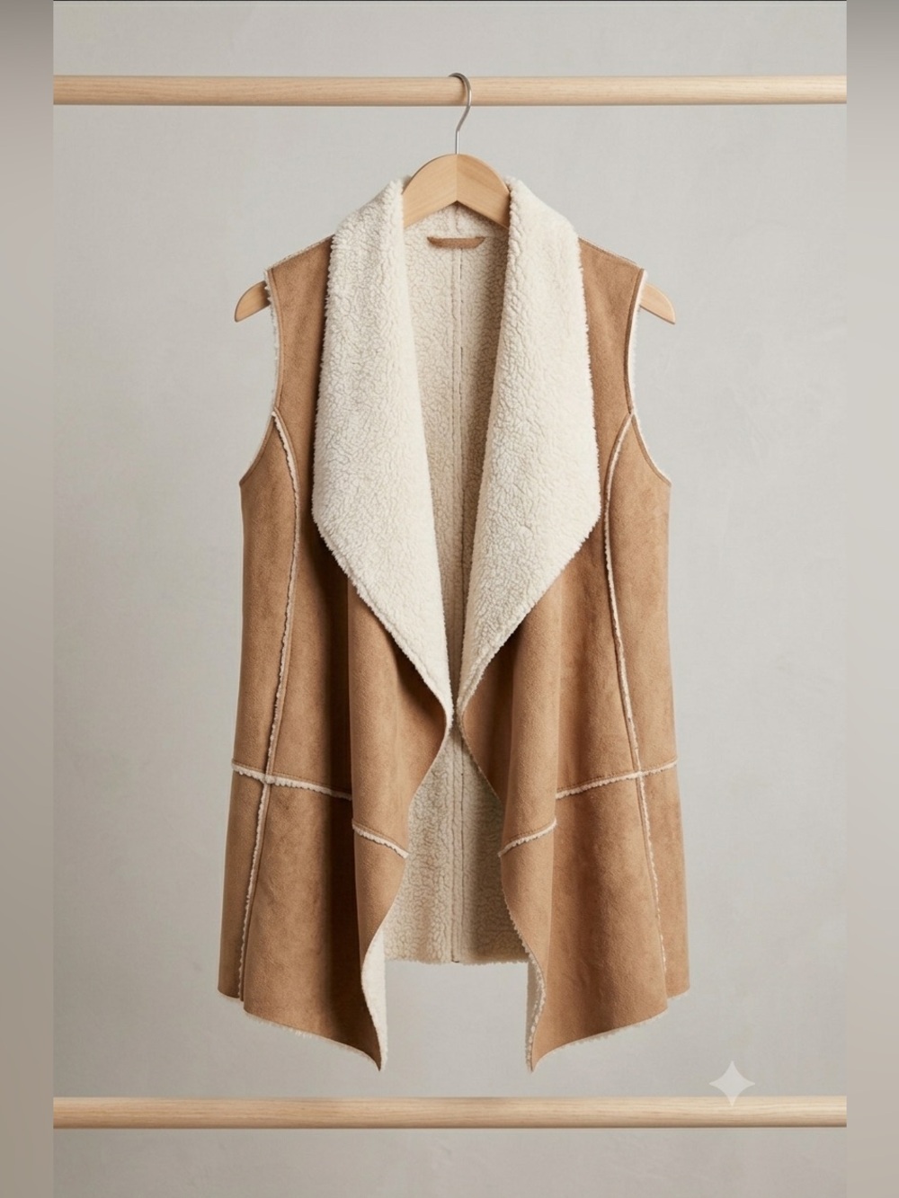 Fantasia Faux Shearling Brown and Cream Vest Size small. Soooo soft